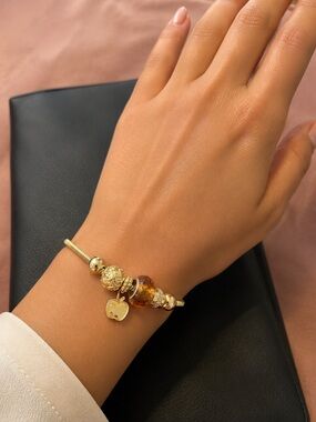 14K gold laminated charm bracelet